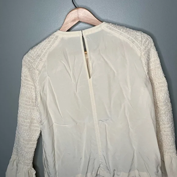 A.L.C. Sidra Silk Bell Sleeve Blouse - Ivory - Picture 8 of 12